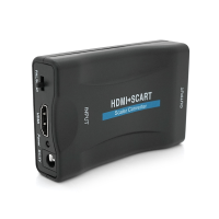 Конвертер HDMI(тато) на SCART(мама), 5V / 2A + перехідник, Black, Box, Q250