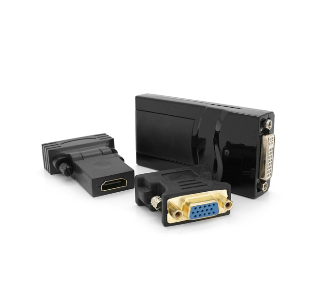 Конвертер USB 2.0 to HDMI / VGA / DVI, Black, Box