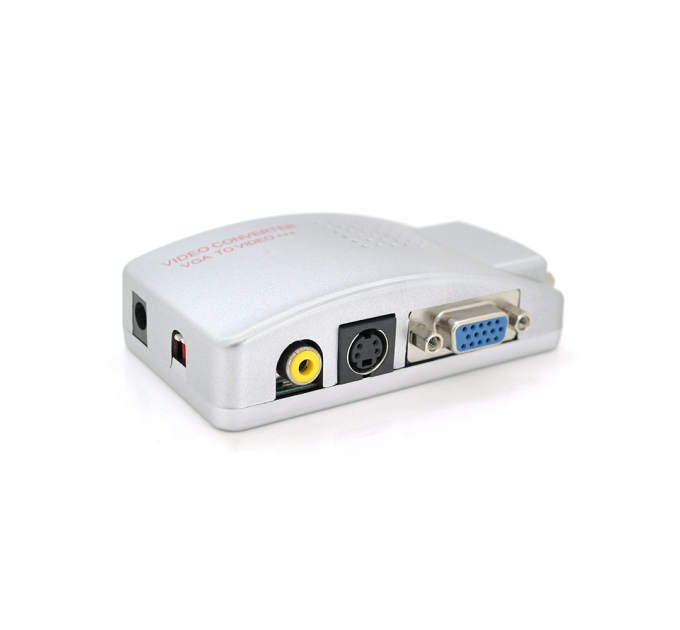 Конвертер VGA (IN) на VGA (OUT), S-Video TV (OUT), RCA (OUT), Box