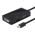 Конвертер mini Display Port (тато) на HDMI / VGA / DVI(мама) 30cm, Black, 4K / 2K, Пакет