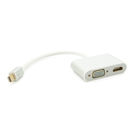 Конвертер mini Display Port (тато) на HDMI / VGA(мама) 30cm, Silver, 4K / 2K, Пакет