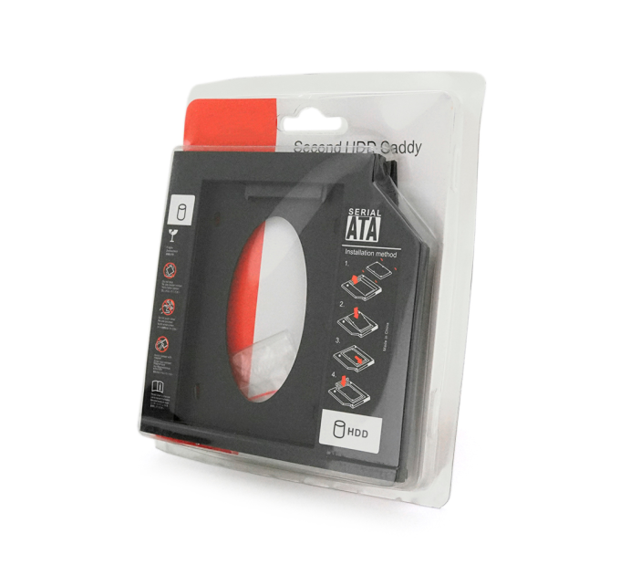 Адаптер підключення HDD 2.5 '' 12.7 mm в відсік приводу ноутбука SATA / mSATA (HDC-25), корпус plastic, Blister,Q100