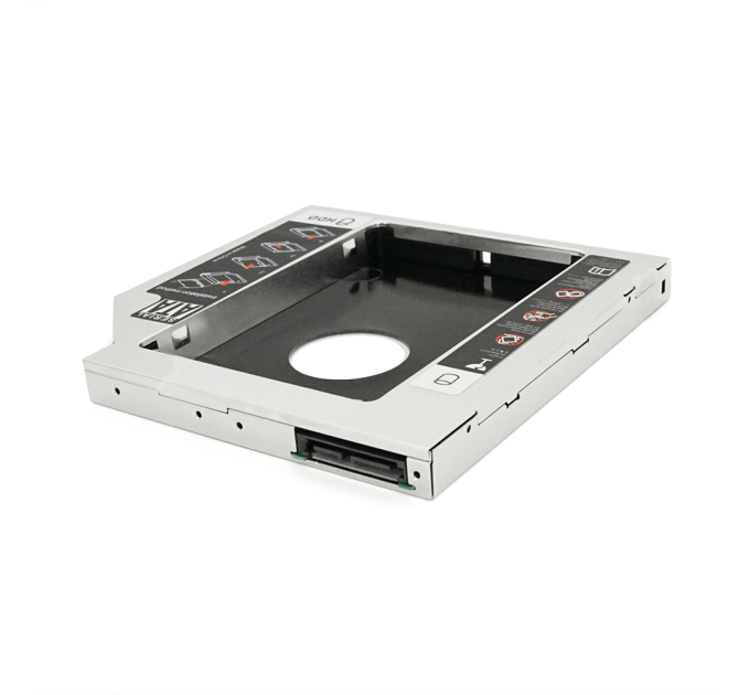 Адаптер підключення HDD 2.5 '' 12.7 mm в відсік приводу ноутбука SATA / mSATA (HDC-25), корпус aluminum+plastic, Blister, Q100
