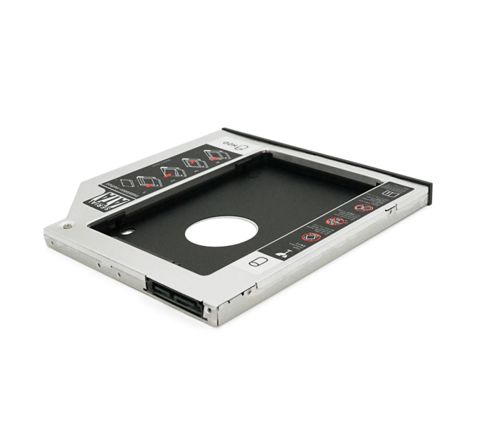 Адаптер підключення HDD 2.5'' 9.5 mm у відсік привода ноутбука SATA / mSATA (HDC-25), корпус aluminum, Blister, Q100