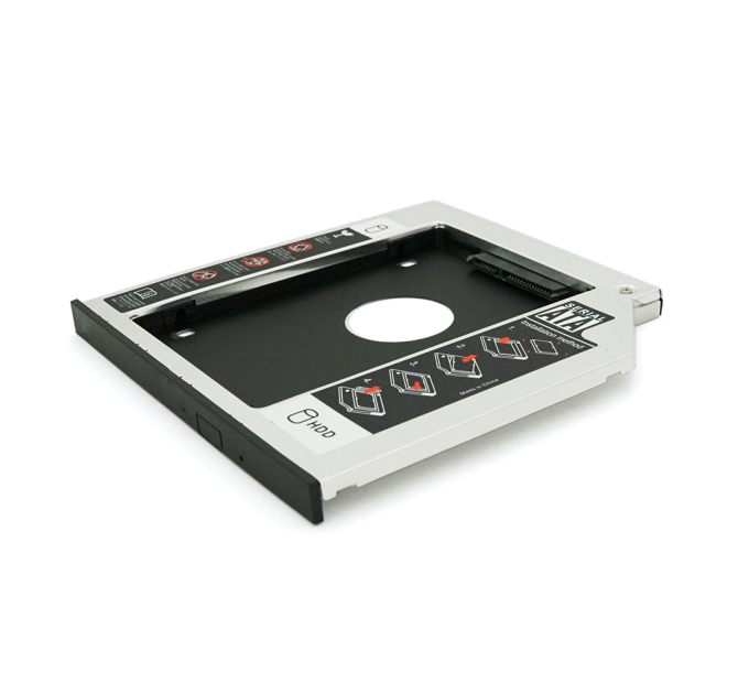 Адаптер підключення HDD 2.5'' 9.5 mm у відсік привода ноутбука SATA / mSATA (HDC-25), корпус aluminum, Blister, Q100