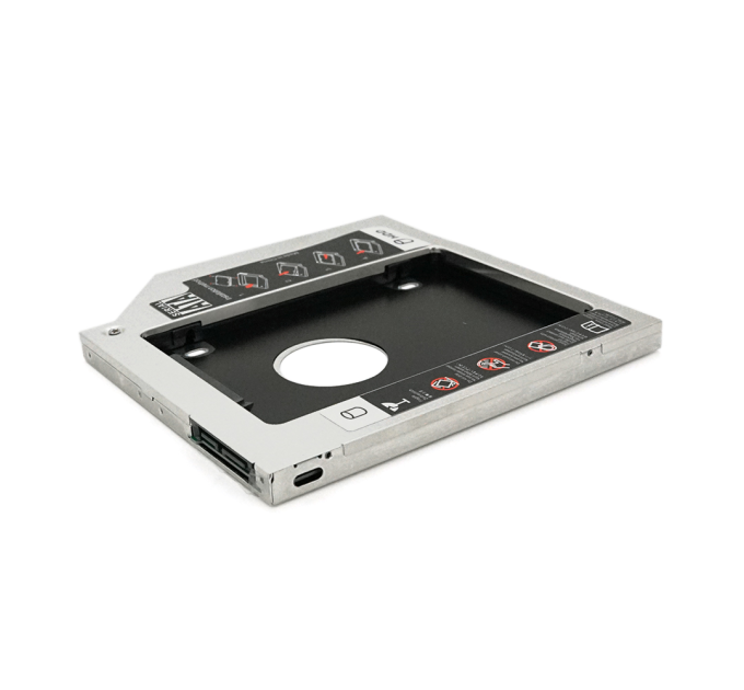 Адаптер підключення HDD 2.5 '' 9.5 mm в відсік приводу ноутбука SATA / mSATA (HDC-25), корпус aluminum+plastic, Blister, Q100