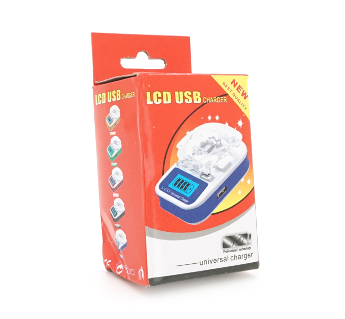 Універсальний зарядний пристрій LCD CH-969 для батарей 5.2V 0.6A, 220V, Red, Box