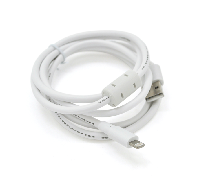 Кабель HIGH SPEED USB c ФІЛЬТРОМ для Iphone 5 / 6 - Ipad 4 білий 1.5M BOX