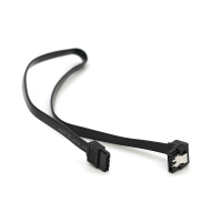 Кабель інтерфейсний SATA 0.45м, загнутий із клямкою, чорний