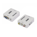 Конвертер Mini, VGA to AV, ВИХІД 3RCA(мама) на ВХІД VGA(мама), 720P / 1080P, White, BOX