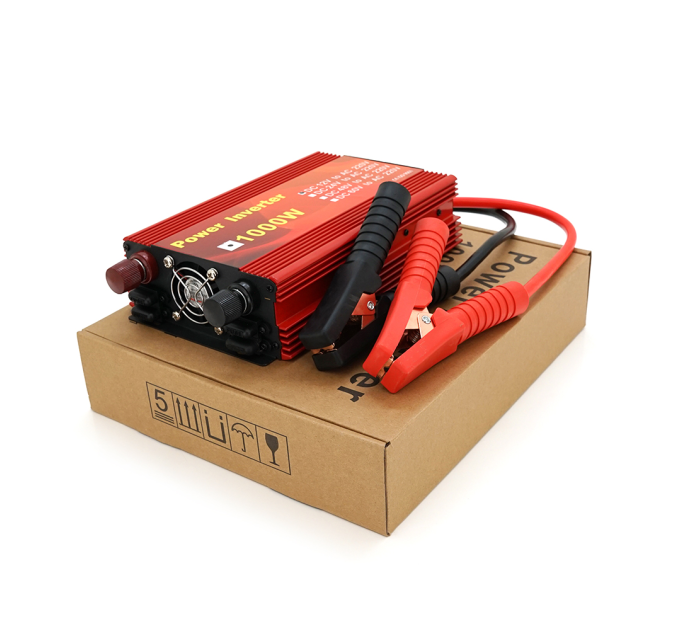 Інвертор напруги Demuda, 1000W 12 / 220V з апроксимованою синусоїдою, 1 універсальна розетка, клемні дроти, Q10