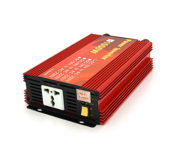 Інвертор напруги Demuda, 1000W 12 / 220V з апроксимованою синусоїдою, 1 універсальна розетка, клемні дроти, Q10