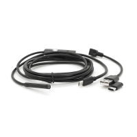 Універсальний ендоскоп 3в1 (USB / MicroUSB / Type-C) для смартфона / ПК, камера 5.5мм, м'який кабель 2м, з LED-підсвічуванням, IP67