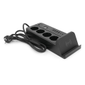 Мережевий фільтр із захистом від перенапруги G12H, 4 Socket + 4 USB 3,2А + 2 Type-C + бездротова зарядка + таймер, 2м, Black, Box