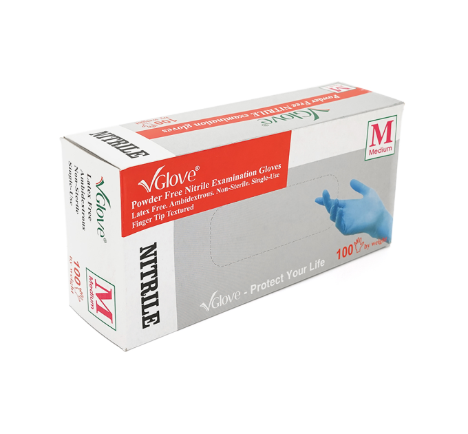 Рукавички Nitrile V Glove 100 шт. в упак. розмір M, ціна за упак