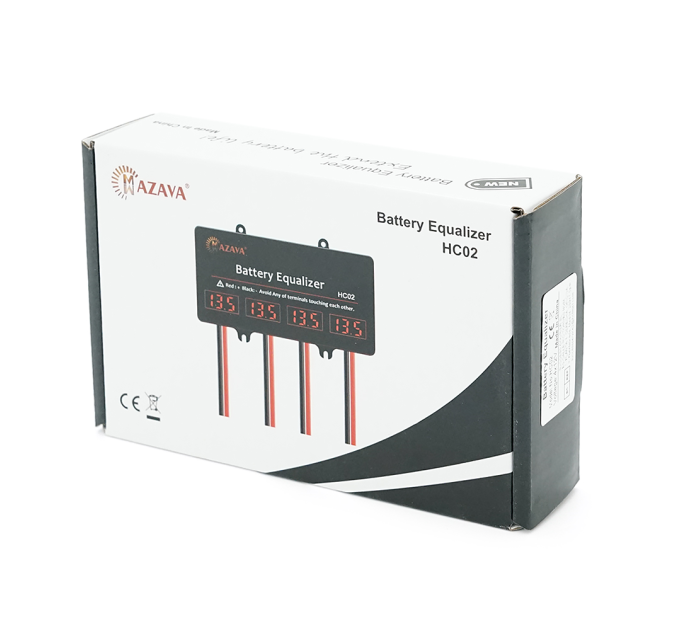 Балансир HC02 для акумуляторних батарей AGM, GEL, Li-ion, LiFePo4, 48V, 10A, 4S, LED індикація, 62x124x27mm