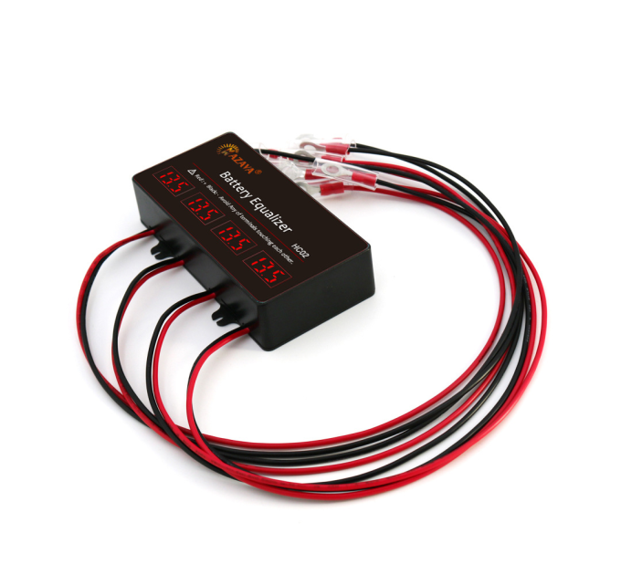 Балансир HC02 для акумуляторних батарей AGM, GEL, Li-ion, LiFePo4, 48V, 10A, 4S, LED індикація, 62x124x27mm