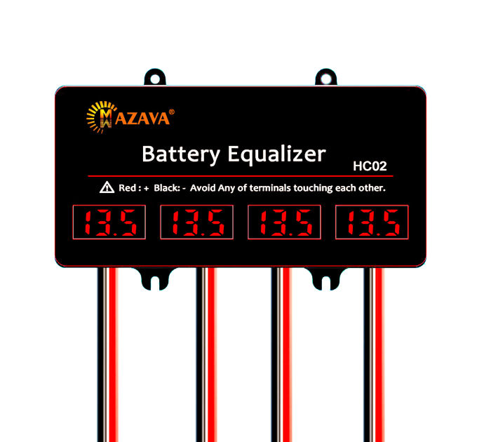 Балансир HC02 для акумуляторних батарей AGM, GEL, Li-ion, LiFePo4, 48V, 10A, 4S, LED індикація, 62x124x27mm