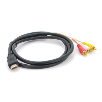 Кабель HDMI (тато)-3RCA (тато), 1.5m, 1 ферит, обплетення, Black / Red, пакет