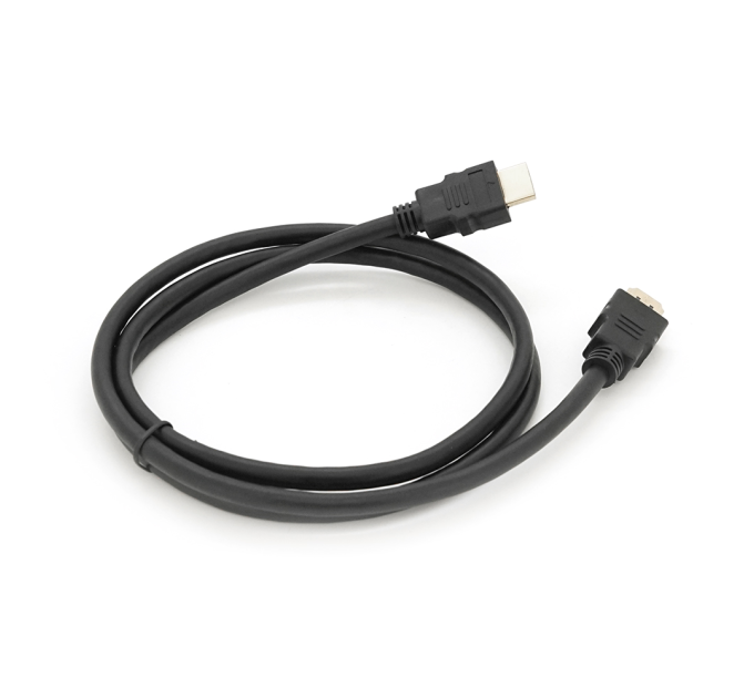 Кабель Merlion HDMI-HDMI HIGH SPEED 1.2m, v1.4, OD-7.5mm, круглий Black, коннектор Black, (Пакет) Q250