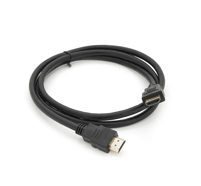 Кабель Merlion HDMI-HDMI HIGH SPEED 1.2m, v1.4, OD-7.5mm, круглий Black, коннектор Black, (Пакет) Q250