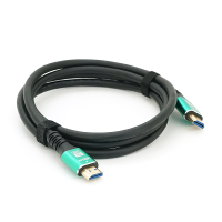 Кабель Merlion HDMI-HDMI 8K Ultra HD (7680x4320P), 1.5m, v2,1, круглий Black, коннектор Blue, Blister-box, Q100