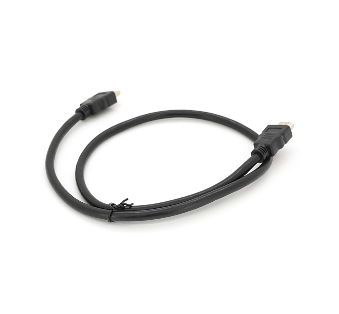 Кабель Merlion HDMI-HDMI HIGH SPEED 0.8m, v1.4, OD-7.5mm, круглий Black, коннектор Black, (Пакет) Q500