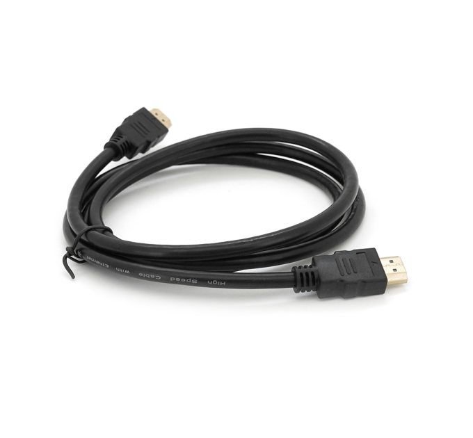 Кабель Merlion HDMI-HDMI HIGH SPEED 1.5m, v1.4, OD-7.5mm, круглий Black, коннектор Black, (Пакет) Q250