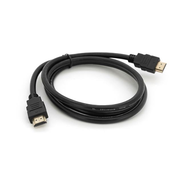 Кабель Merlion HDMI-HDMI HIGH SPEED 1.5m, v1.4, OD-7.5mm, круглий Black, коннектор Black, (Пакет) Q250