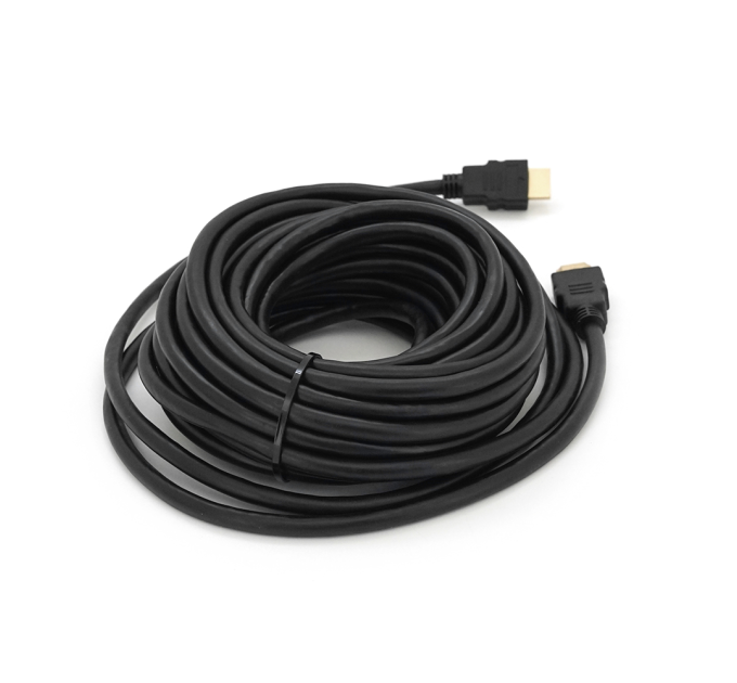 Кабель Merlion HDMI-HDMI HIGH SPEED 10m, v1.4, OD-7.5mm, круглий Black, коннектор Black, (Пакет) Q50