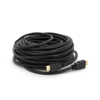 Кабель Merlion HDMI-HDMI HIGH SPEED 15m, v1.4, OD-7.5mm, круглий Black, коннектор Black, (Пакет) Q32