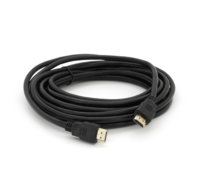 Кабель Merlion HDMI-HDMI HIGH SPEED 5.0m, v1.4, OD-7.5mm, круглий Black, коннектор Black, (Пакет) Q100