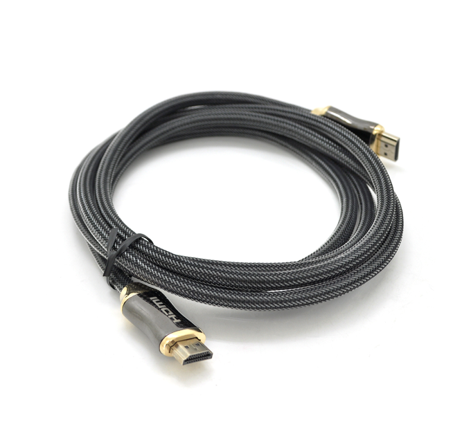 Кабель VEGGIEG HX-1.5 HDMI-HDMI 2K * 4K, 1.5m, v2,0, OD-7.0mm, круглий, обплетення, Black, коннектор Black-Gold, Пакет