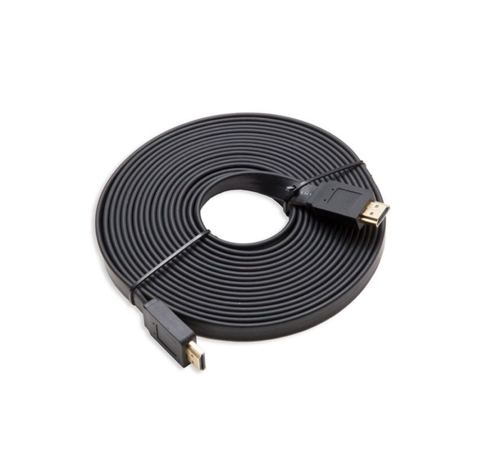 Кабель Merlion HDMI-HDMI 10m, v1.4, плоский Black, (Пакет), Q60