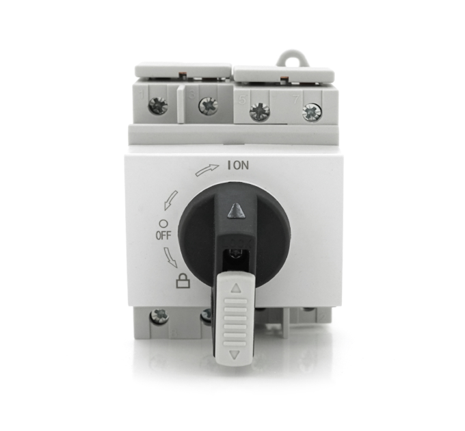 Поворотний вимикач зовнішнього монтажу HGN4-L1-25, DC1000V, 25A, 2P, IP66, Grey