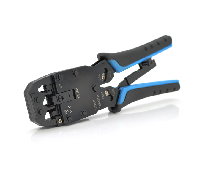 Інструмент Merlion HT-200R з храповиком для обтискача RJ-45 (8P8C) та RJ-12 / 11 (6P6C), 4P / 6P / 8P / 10P