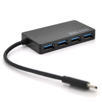 Хаб Type-C, 4 порти USB 3.0, до 5Gb / s, Black, Blister Хаб Type-C, 4 порти USB 3.0, до 5Gb / s, Black, Blister