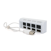 Хаб USB 2.0 4 порти з перемикачами на кожен порт, White, 480Mbts High Speed, підтримка до 0,5ТВ, живлення від USB, Blister Q100 Хаб USB 2.0 4 порти з перемикачами на кожен порт, White, 480Mbts High Speed, підтримка до 0,5ТВ, живлення від USB, Blister Q100