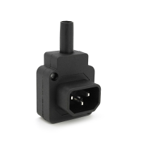 Триконтактний роз'єм IEC320 C14 (кутовий 90°) тато, 250V, 10A, під пайку Q50 / 500