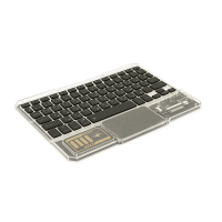 Клавіатура бездротова YT-K333, розкладна, 78 клавіш, Touchpad, (Eng / Pyc), 2.4G, вбудований акумулятор, 245x165mm, Black / Transparent, Box