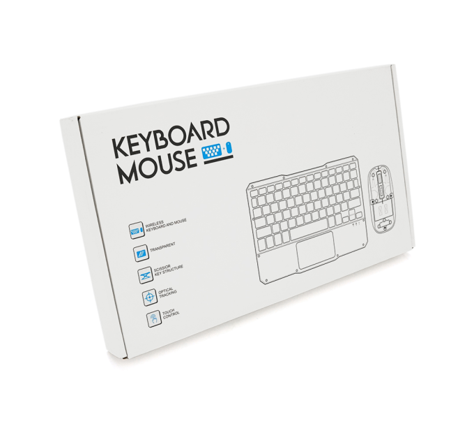 Бездротовий комплект YT-KB333 (KB+Mouse), (Eng / Pyc), 2.4G, 78 клавіш, White / Transparent, Box