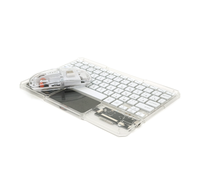 Бездротовий комплект YT-KB333 (KB+Mouse), (Eng / Pyc), 2.4G, 78 клавіш, White / Transparent, Box