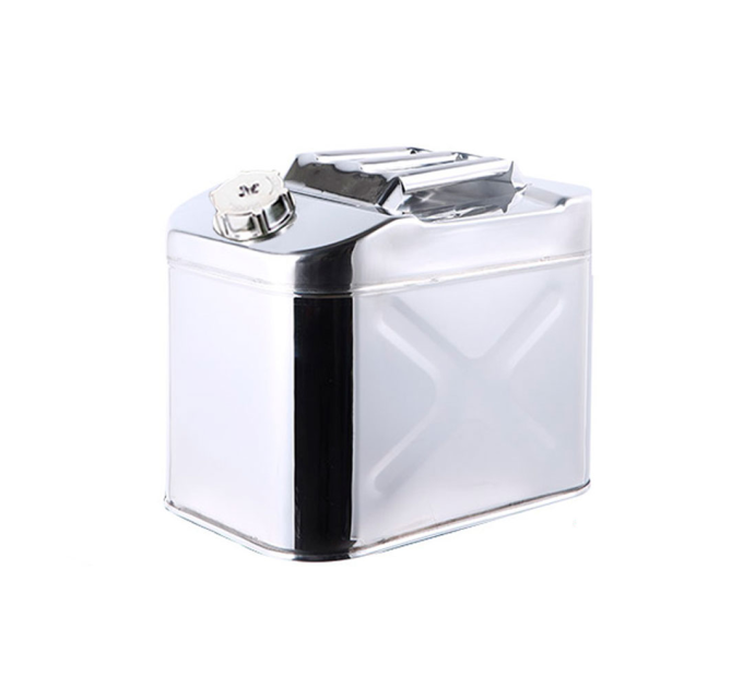 Каністра Merlion ML201-20L, нержавіюча сталь + гнучка лійка, 20л, 370х260х310мм, 2.30 кг, Silver