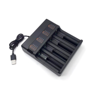 Зарядний пристрій MS-5DP4, 4 канали, 18650 / 26650 / 21700, 4.2V / 4000mAh, живлення від USB Зарядний пристрій MS-5DP4, 4 канали, 18650 / 26650 / 21700, 4.2V / 4000mAh, живлення від USB