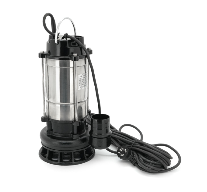 Занурювальний насос, 750W, 220V, до 7 м³ / год, підйом до 10 м, 50 мм, нержавіюча сталь, 410х200х235мм, 7,5 кг + перехідник