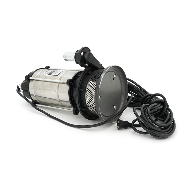 Занурювальний насос, 750W, 220V, до 3 м³ / год, підйом до 20 м, 25мм, нержавіюча сталь, 400х230х230 мм, 6,8 кг. + перехідник