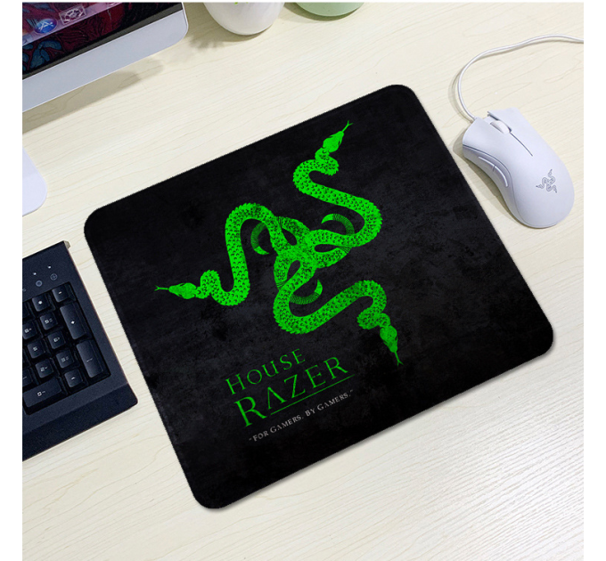 Килимок 200*240 тканинний RAZER 12, товщина 2 мм, колір Black / Green, Пакет