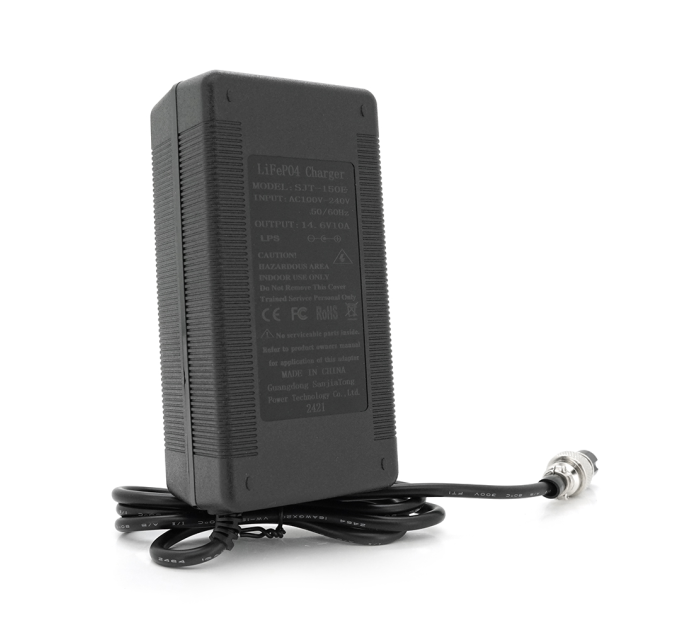 Зарядний пристрій акумуляторів LiFePO4 12V (14.6V), 4S,10A, штекер GX16, з індикацією, 133х67х45mm, 0.3kg