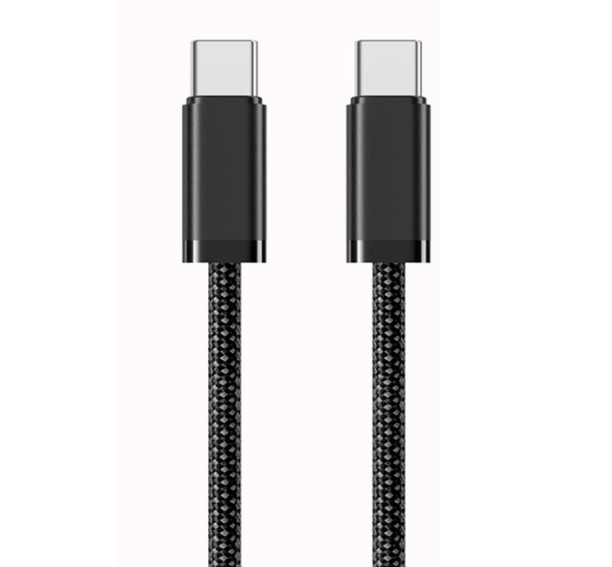 Кабель Type-C to Type-C (male to male), PD100Вт, довжина 1.0м, обплетення, Black, Box