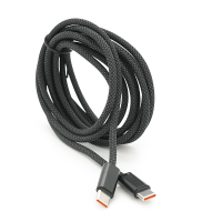 Кабель Type-C to Type-C (male to male), PD100Вт, довжина 2.0м, обплетення, Black, Box